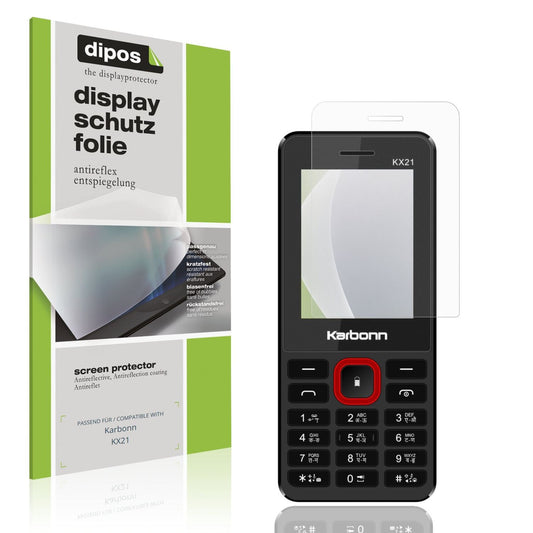 Matte Displayschutzfolie von dipos passend für Karbonn KX21, präziser Zuschnitt und blasenfrei montiert
