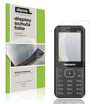 Matte Displayschutzfolie von dipos passend für Karbonn KX24, präziser Zuschnitt und blasenfrei montiert