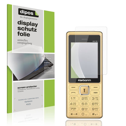 Matte Displayschutzfolie von dipos passend für Karbonn KX25, präziser Zuschnitt und blasenfrei montiert