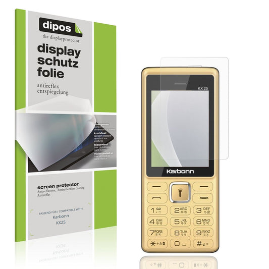 Matte Displayschutzfolie von dipos passend für Karbonn KX25, präziser Zuschnitt und blasenfrei montiert
