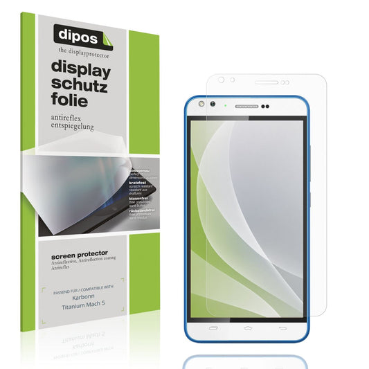 Matte Displayschutzfolie von dipos passend für Karbonn Titanium Mach 5, präziser Zuschnitt und blasenfrei montiert