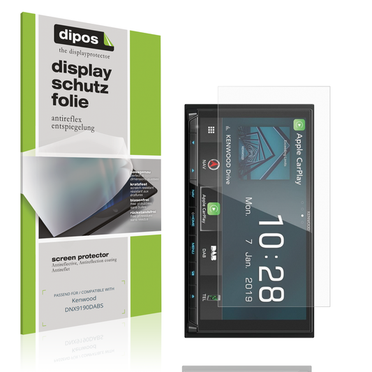 Matte Displayschutzfolie von dipos passend für Kenwood DNX9190DABS, präziser Zuschnitt und blasenfrei montiert