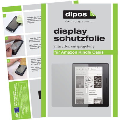Matte Displayschutzfolie von dipos passend für Kindle Oasis Amazon, präziser Zuschnitt und blasenfrei montiert