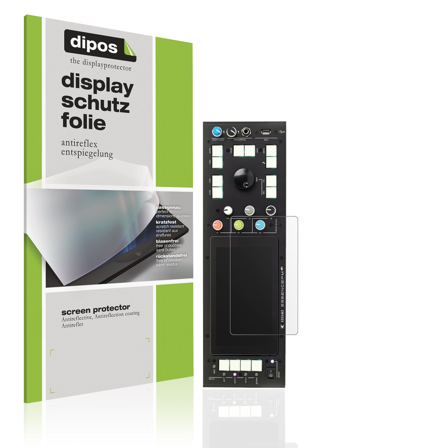 Matte Displayschutzfolie von dipos passend für Kodamo EssenceFM MKII, präziser Zuschnitt und blasenfrei montiert