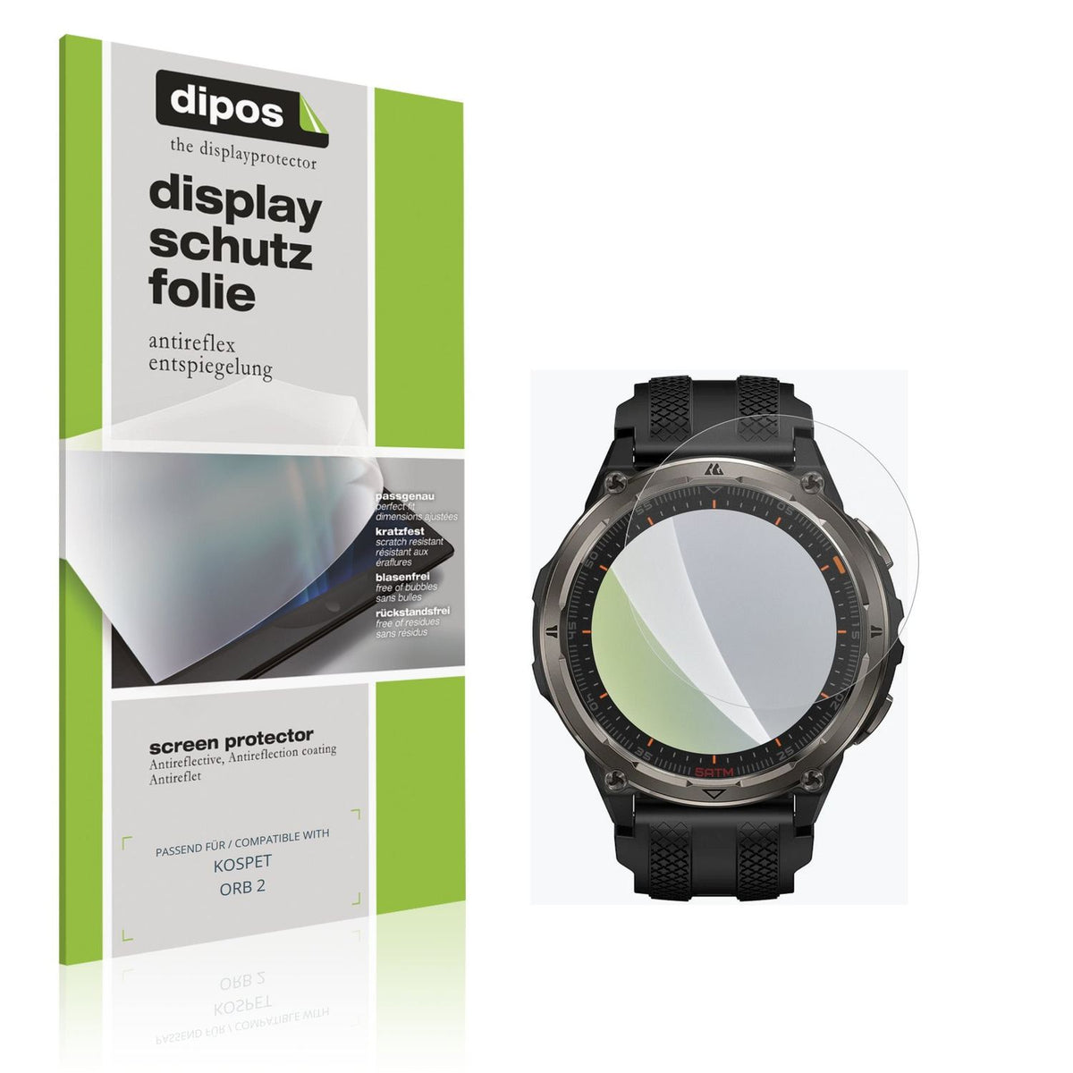 Matte Displayschutzfolie von dipos passend für KOSPET ORB 2, präziser Zuschnitt und blasenfrei montiert