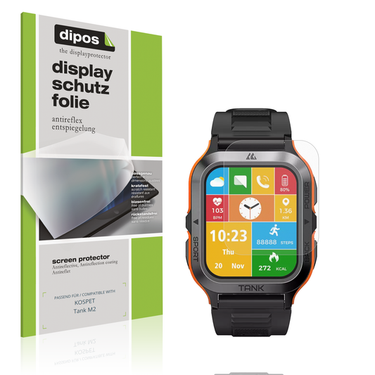 Matte Displayschutzfolie von dipos passend für KOSPET Tank M2, präziser Zuschnitt und blasenfrei montiert