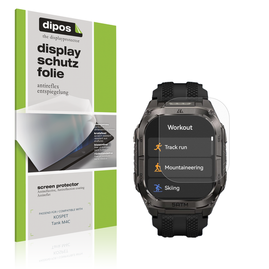 Matte Displayschutzfolie von dipos passend für KOSPET Tank M4C, präziser Zuschnitt und blasenfrei montiert