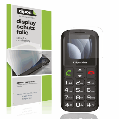 Matte Displayschutzfolie von dipos passend für Kruger Matz Simple 923, präziser Zuschnitt und blasenfrei montiert