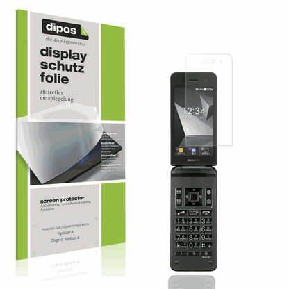Matte Displayschutzfolie von dipos passend für Kyocera Digno Keitai 4, präziser Zuschnitt und blasenfrei montiert