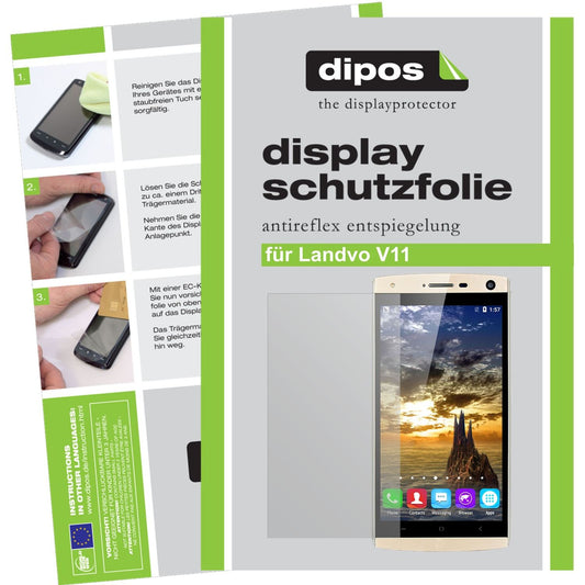 Matte Displayschutzfolie von dipos passend für Landvo V11, präziser Zuschnitt und blasenfrei montiert