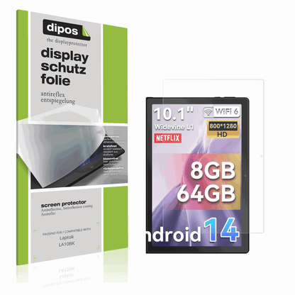 Matte Displayschutzfolie von dipos passend für Laptok LA10BK, präziser Zuschnitt und blasenfrei montiert