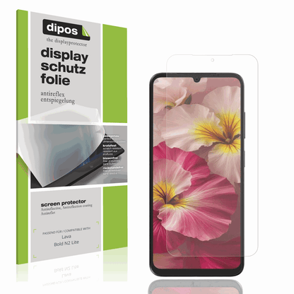 Matte Displayschutzfolie von dipos passend für Lava Bold N2 Lite, präziser Zuschnitt und blasenfrei montiert