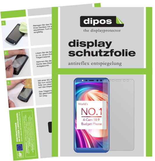 Matte Displayschutzfolie von dipos passend für Leagoo M9, präziser Zuschnitt und blasenfrei montiert