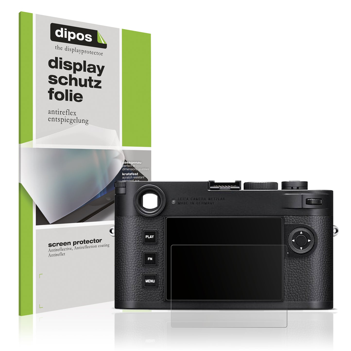 Matte Displayschutzfolie von dipos passend für Leica M 11-D, präziser Zuschnitt und blasenfrei montiert