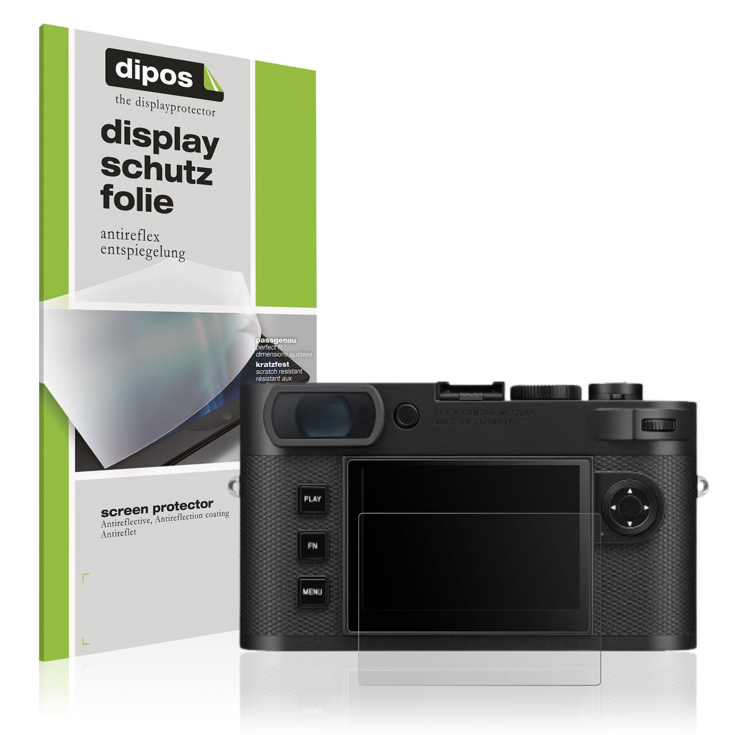 Matte Displayschutzfolie von dipos passend für Leica M EV1, präziser Zuschnitt und blasenfrei montiert