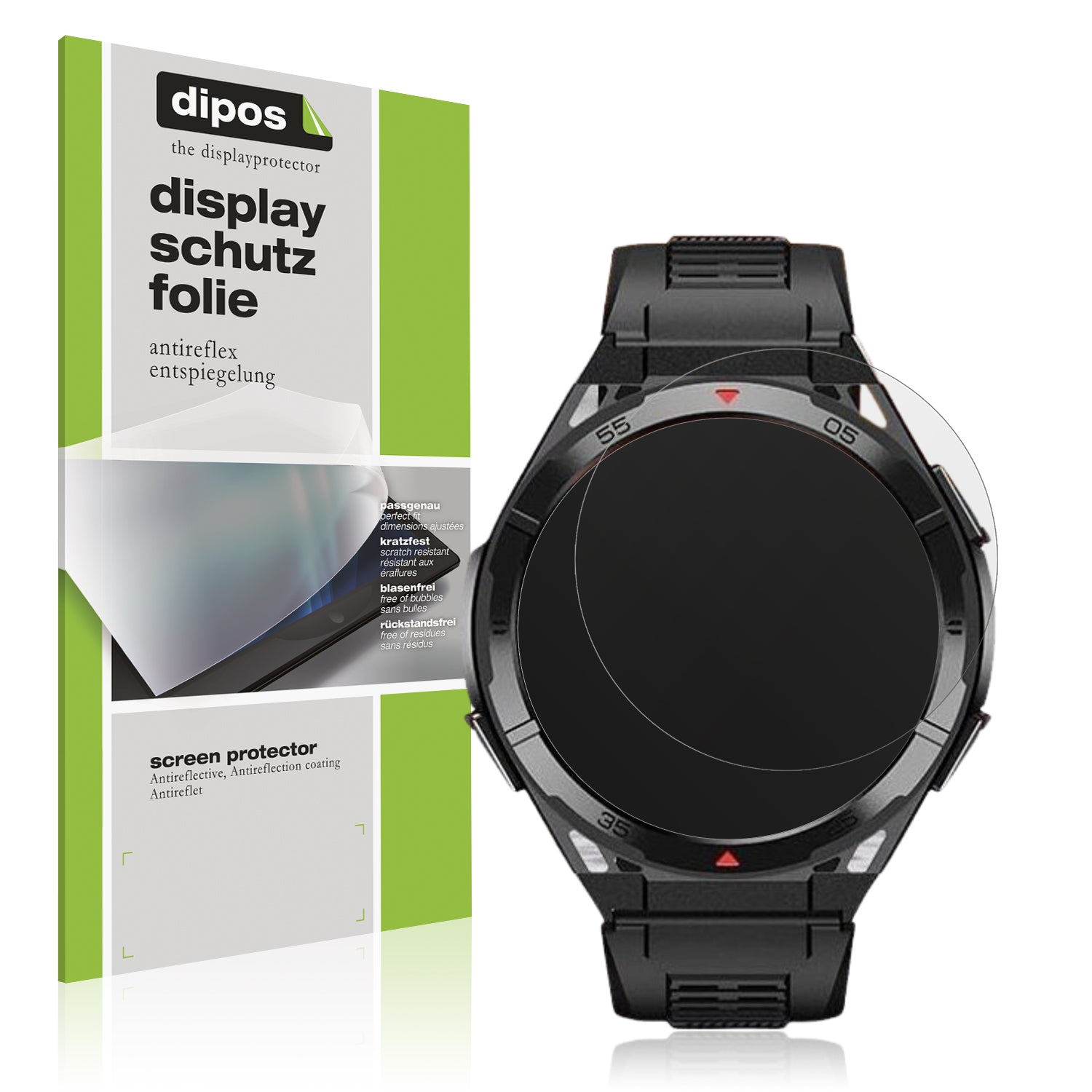 Matte Displayschutzfolie von dipos passend für Lemfo LT08 1.42 Zoll, präziser Zuschnitt und blasenfrei montiert