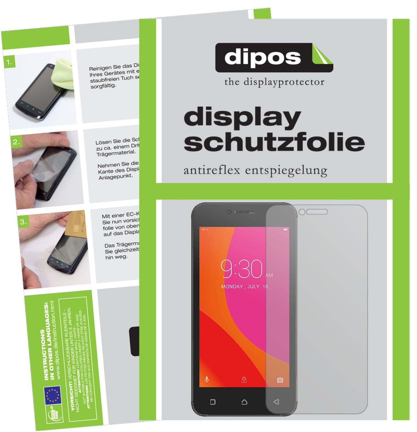 Matte Displayschutzfolie von dipos passend für Lenovo B, präziser Zuschnitt und blasenfrei montiert