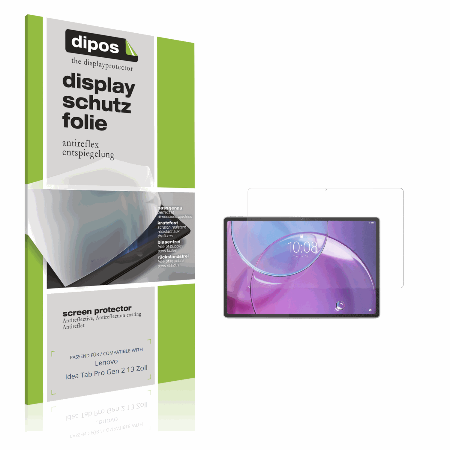 Matte Displayschutzfolie von dipos passend für Lenovo Idea Tab Pro Gen 2 13 Zoll, präziser Zuschnitt und blasenfrei montiert