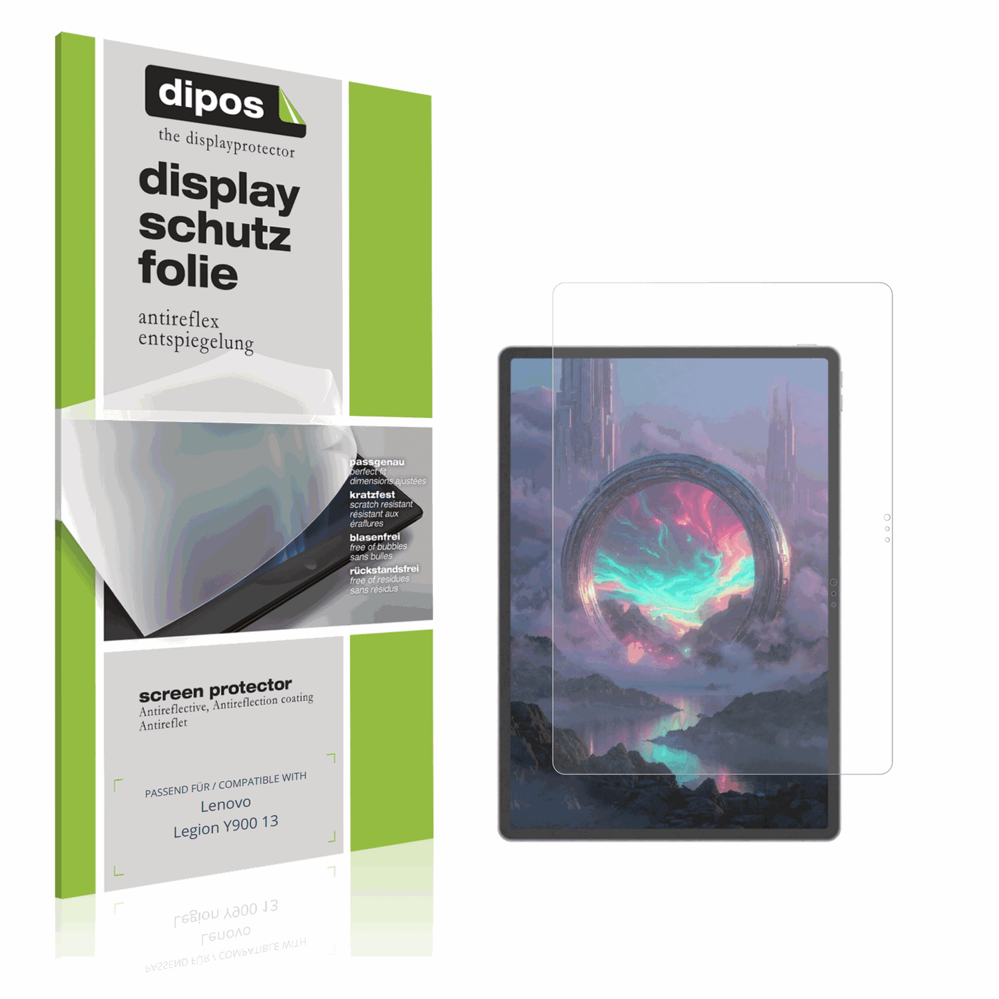 Matte Displayschutzfolie von dipos passend für Lenovo Legion Y900 13, präziser Zuschnitt und blasenfrei montiert