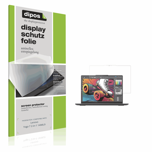 Matte Displayschutzfolie von dipos passend für Lenovo Yoga 7 2-in-1 14IML9, präziser Zuschnitt und blasenfrei montiert