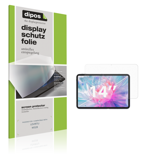 Matte Displayschutzfolie von dipos passend für LEVIRTU M328, präziser Zuschnitt und blasenfrei montiert