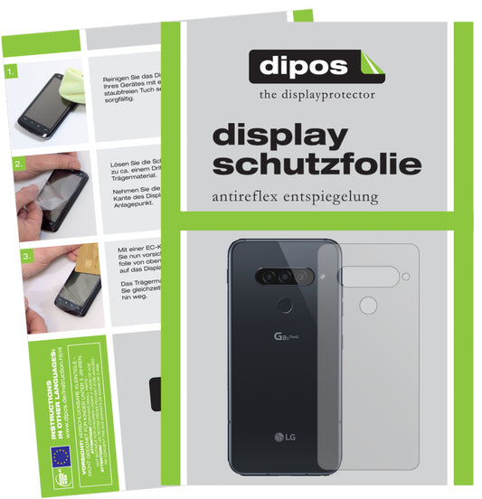 Matte Displayschutzfolie von dipos passend für LG G8s ThinQ Rückseite, präziser Zuschnitt und blasenfrei montiert