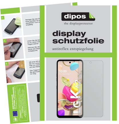 Matte Displayschutzfolie von dipos passend für LG K42, präziser Zuschnitt und blasenfrei montiert