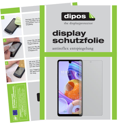 Matte Displayschutzfolie von dipos passend für LG K71, präziser Zuschnitt und blasenfrei montiert