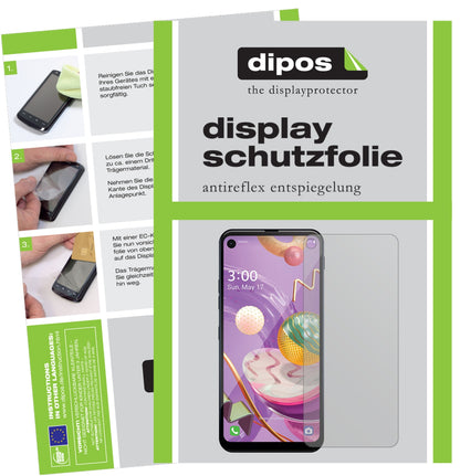 Matte Displayschutzfolie von dipos passend für LG Q70, präziser Zuschnitt und blasenfrei montiert