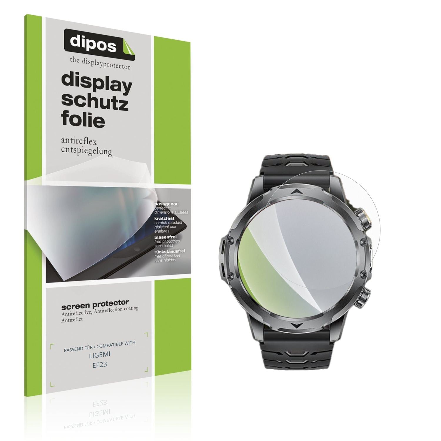 Matte Displayschutzfolie von dipos passend für LIGEMI EF23, präziser Zuschnitt und blasenfrei montiert