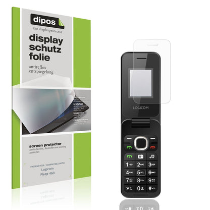 Matte Displayschutzfolie von dipos passend für Logicom Fleep 460, präziser Zuschnitt und blasenfrei montiert