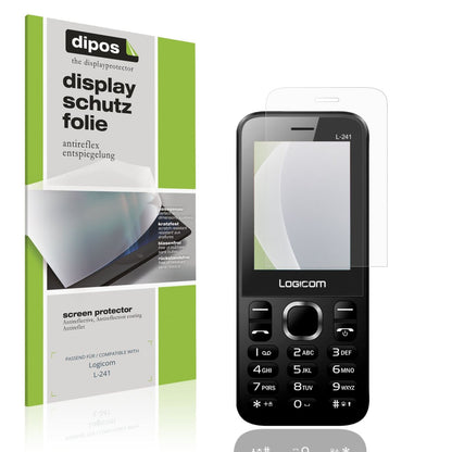 Matte Displayschutzfolie von dipos passend für Logicom L-241, präziser Zuschnitt und blasenfrei montiert