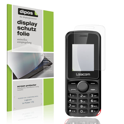 Matte Displayschutzfolie von dipos passend für Logicom Le Power 170, präziser Zuschnitt und blasenfrei montiert