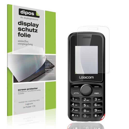 Matte Displayschutzfolie von dipos passend für Logicom Le Power 170, präziser Zuschnitt und blasenfrei montiert