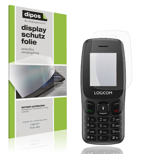 Matte Displayschutzfolie von dipos passend für Logicom Posh 405, präziser Zuschnitt und blasenfrei montiert
