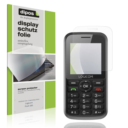 Matte Displayschutzfolie von dipos passend für Logicom Posh S85, präziser Zuschnitt und blasenfrei montiert