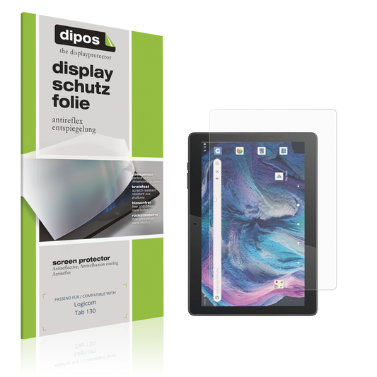 Matte Displayschutzfolie von dipos passend für Logicom Tab 130, präziser Zuschnitt und blasenfrei montiert