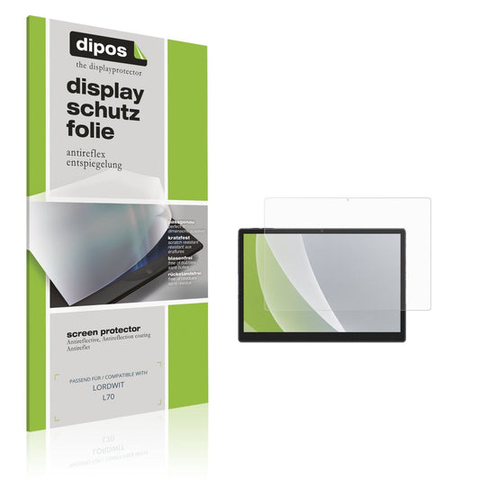 Matte Displayschutzfolie von dipos passend für LORDWIT L70, präziser Zuschnitt und blasenfrei montiert