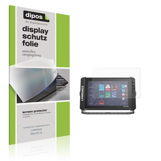Matte Displayschutzfolie von dipos passend für Lowrance Elite FS 12, präziser Zuschnitt und blasenfrei montiert