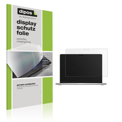 Matte Displayschutzfolie von dipos passend für MacBook Pro M4 16 Zoll 2024, präziser Zuschnitt und blasenfrei montiert