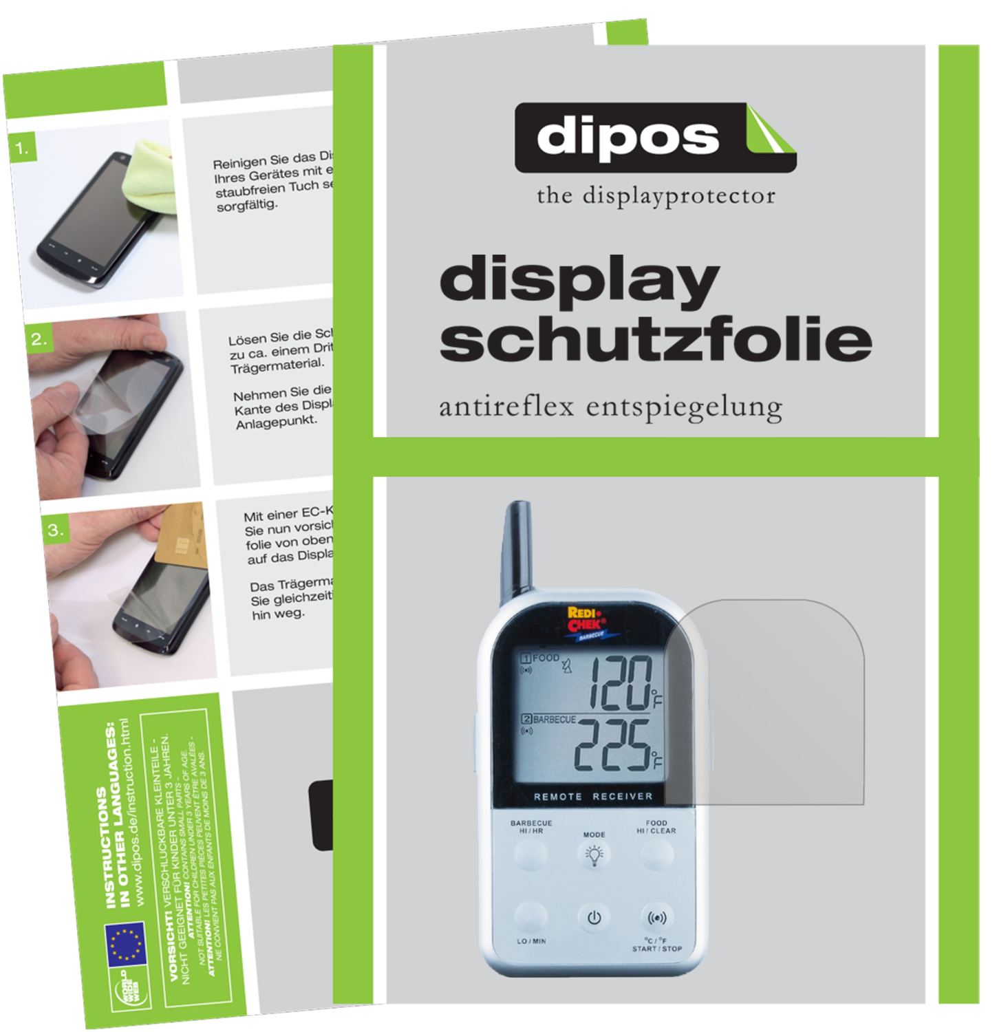 Matte Displayschutzfolie von dipos passend für Maverick ET-733, präziser Zuschnitt und blasenfrei montiert