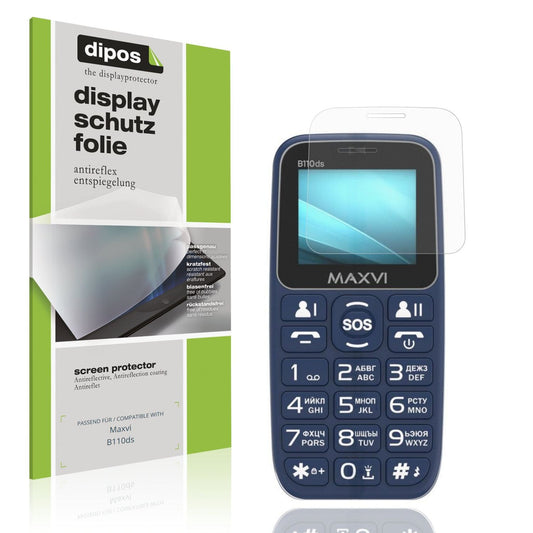 Matte Displayschutzfolie von dipos passend für Maxvi B110ds, präziser Zuschnitt und blasenfrei montiert