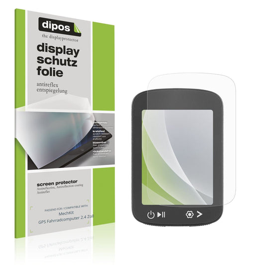 Matte Displayschutzfolie von dipos passend für MechKit GPS Fahrradcomputer 2.4 Zoll, präziser Zuschnitt und blasenfrei montiert