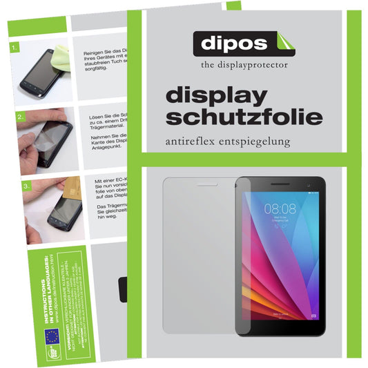 Matte Displayschutzfolie von dipos passend für Mediapad T1 7.0 Huawei, präziser Zuschnitt und blasenfrei montiert