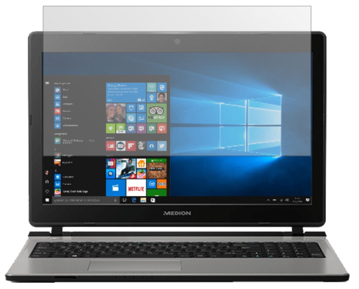 Matte Displayschutzfolie von dipos passend für Medion Akoya E6436, präziser Zuschnitt und blasenfrei montiert