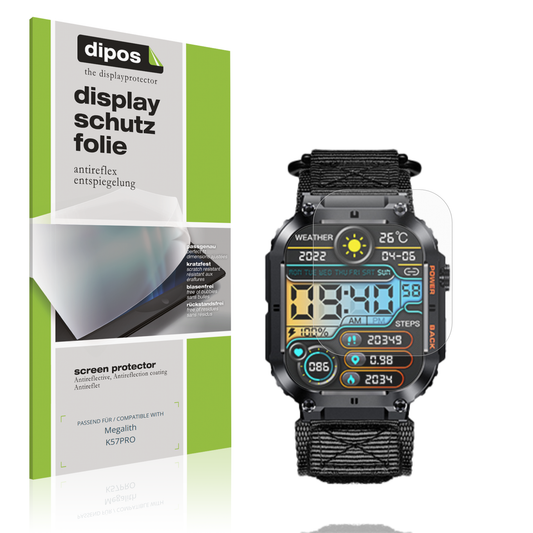 Matte Displayschutzfolie von dipos passend für Megalith K57PRO, präziser Zuschnitt und blasenfrei montiert