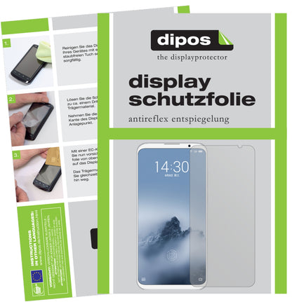 Matte Displayschutzfolie von dipos passend für Meizu 16, präziser Zuschnitt und blasenfrei montiert
