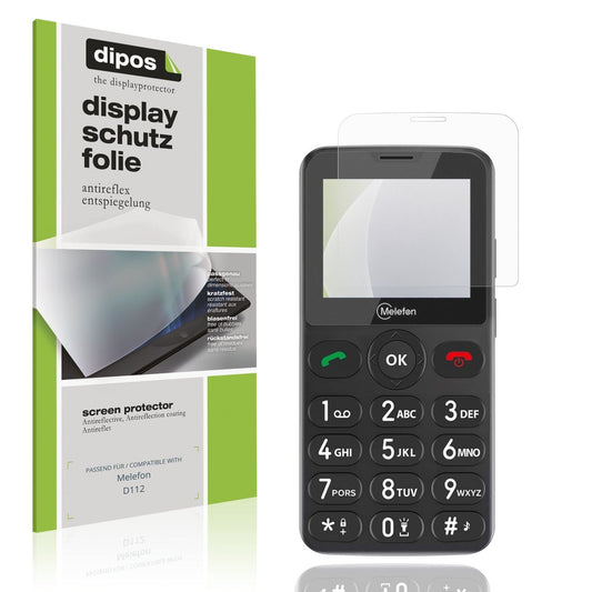 Matte Displayschutzfolie von dipos passend für Melefon D112, präziser Zuschnitt und blasenfrei montiert