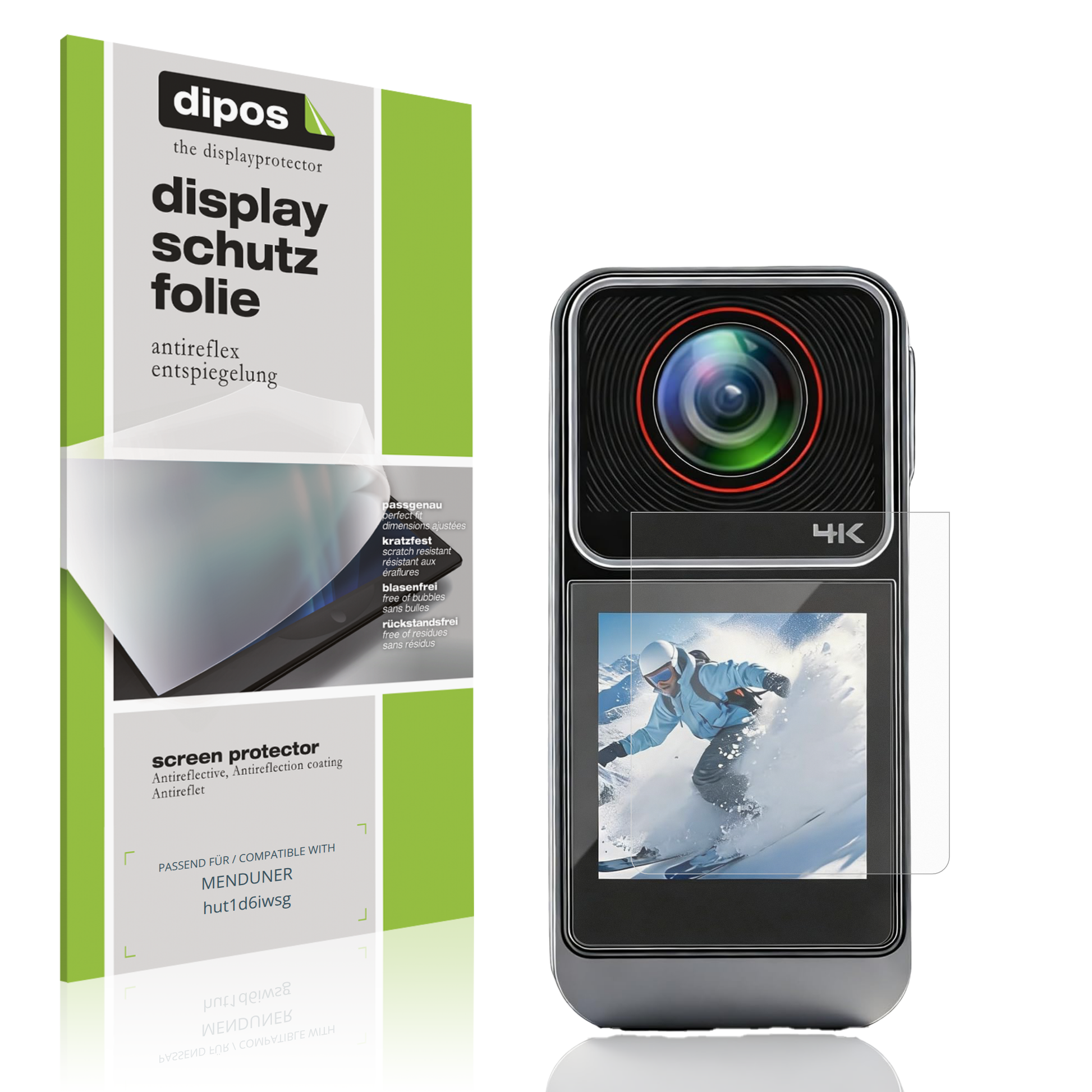 Matte Displayschutzfolie von dipos passend für MENDUNER hut1d6iwsg, präziser Zuschnitt und blasenfrei montiert