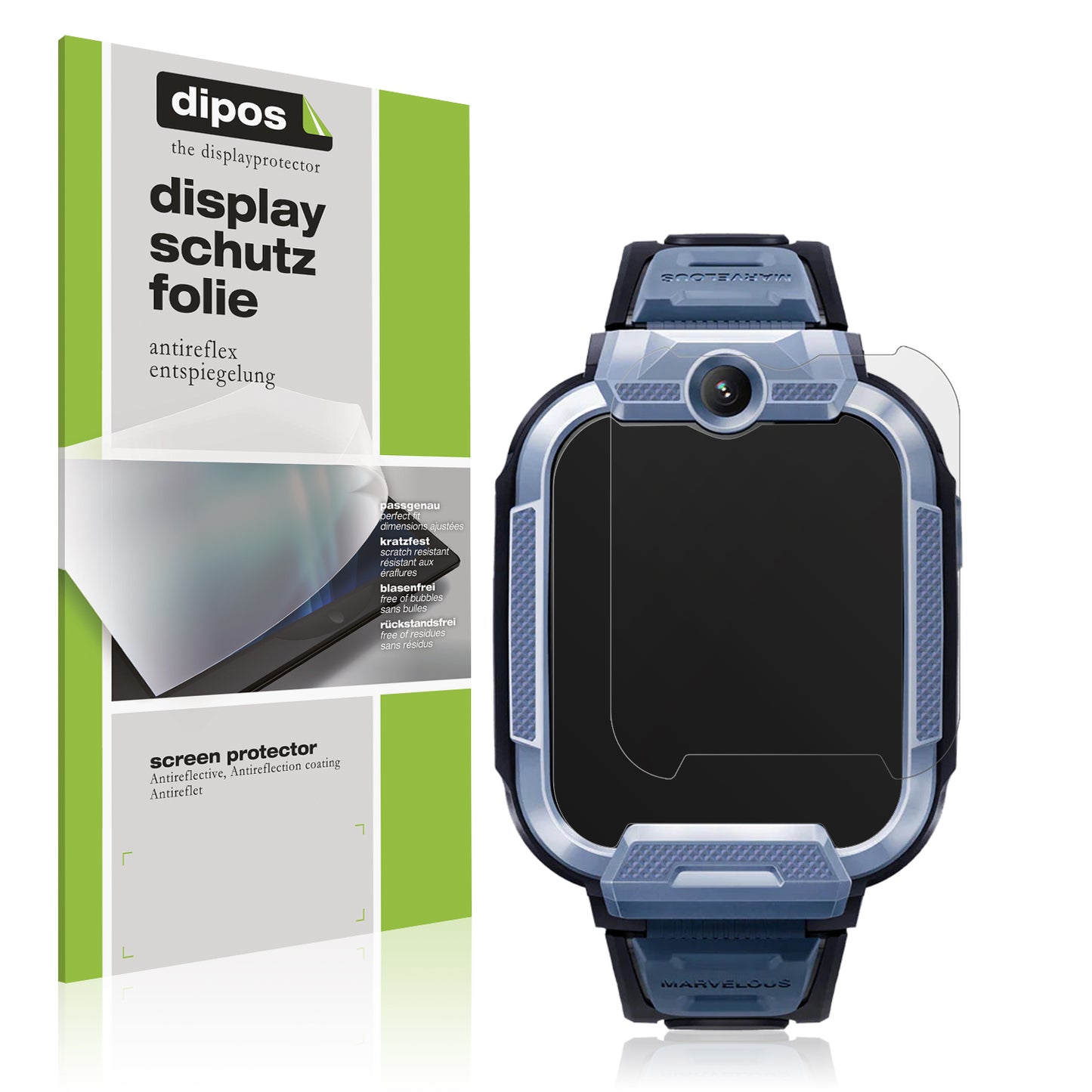 Matte Displayschutzfolie von dipos passend für Mibro Z5 1.69 Zoll, präziser Zuschnitt und blasenfrei montiert